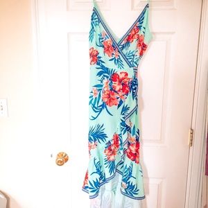 NWT. Hi-low hem wrap summer dress